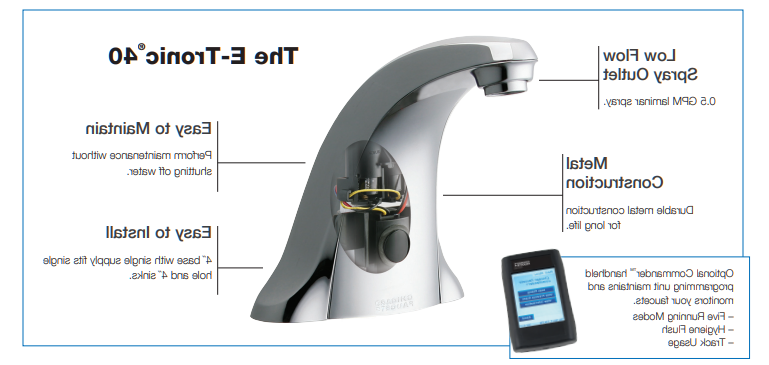 E-Tronic 40 Touchless Faucet with Chicago Faucets Durability